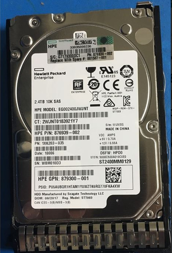 [SPS-DRV HDD 2.4TB 12G 10K SFF SAS SC DS] 881507-001N
