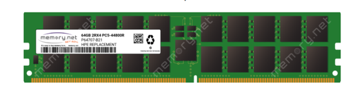 [HPE 64GB (1X64GB) DUAL RANK X4 DDR5-5600 CAS-46-45-45 EC8 REGISTERED SMART MEMORY KIT] P64707-B21N